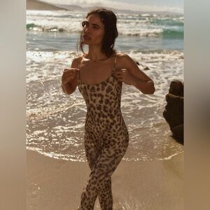 ZARA full length animal print jumpsuit
